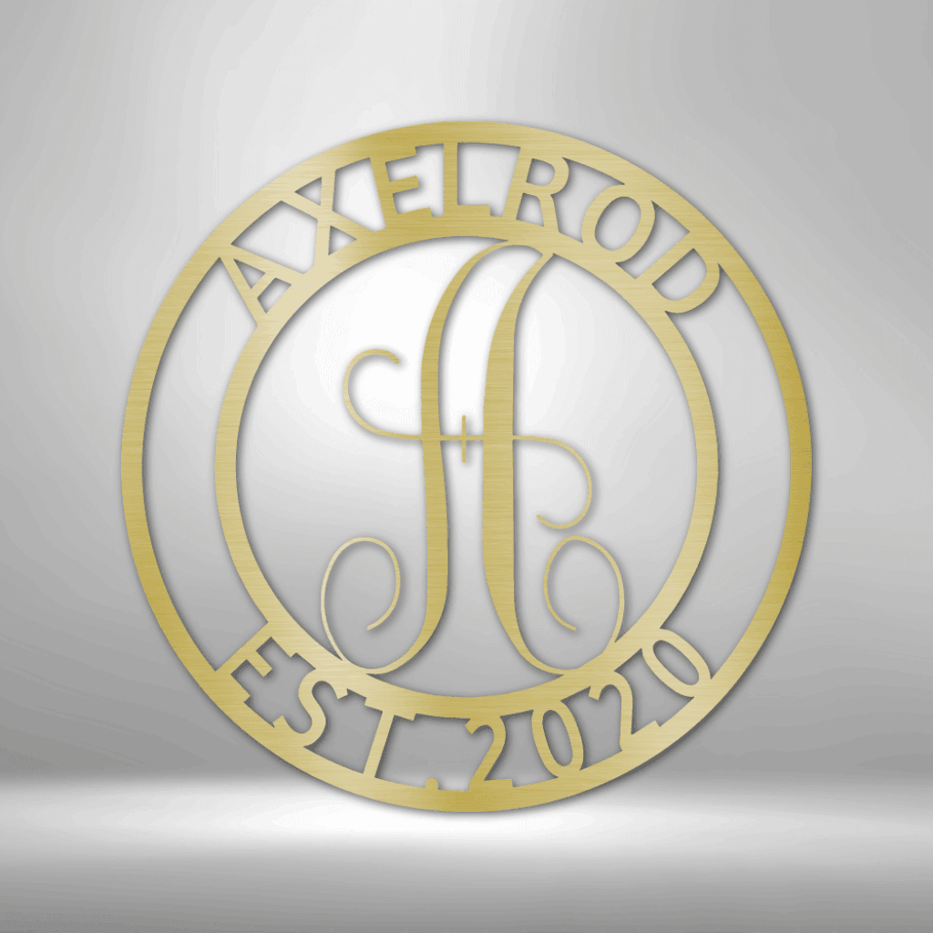 Personalized Family Name Sign Monogram - ProSteel Decor