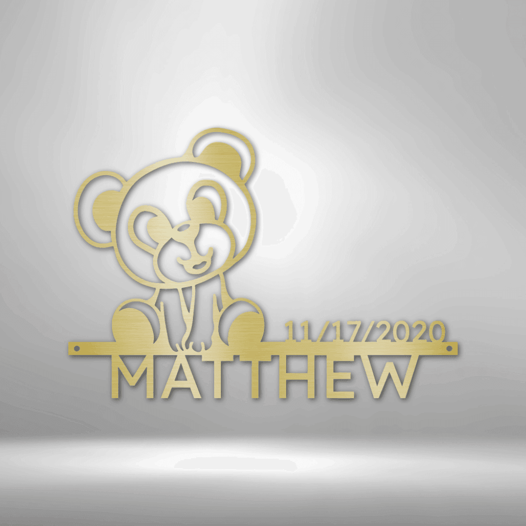 Personalized Nursery Teddy Metal Wall Art - ProSteel Decor