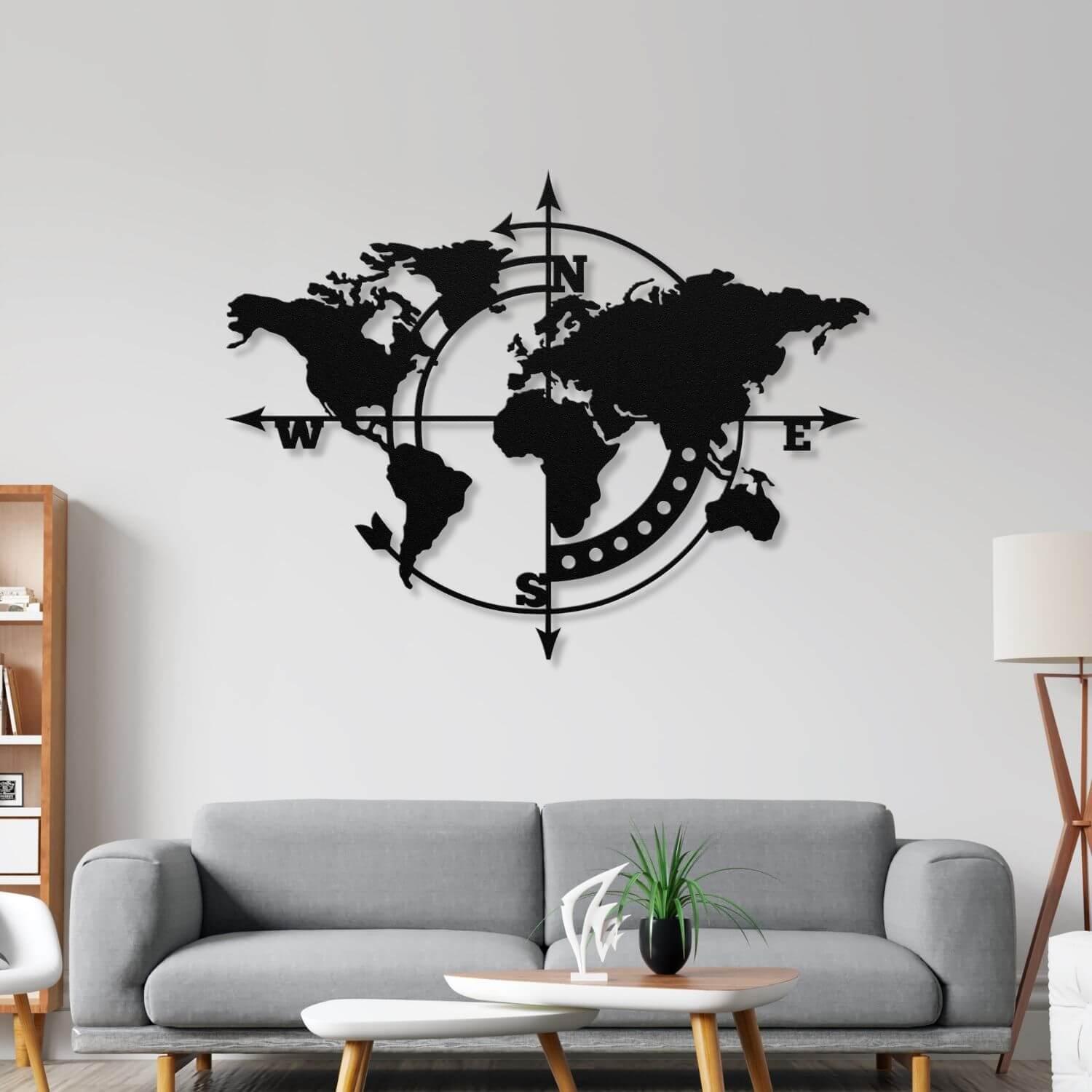 World Map Wall Art - ProSteel Decor 