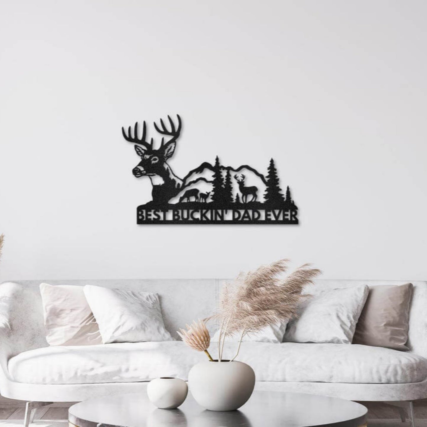 Best Buckin Dad Ever Metal Wall Art