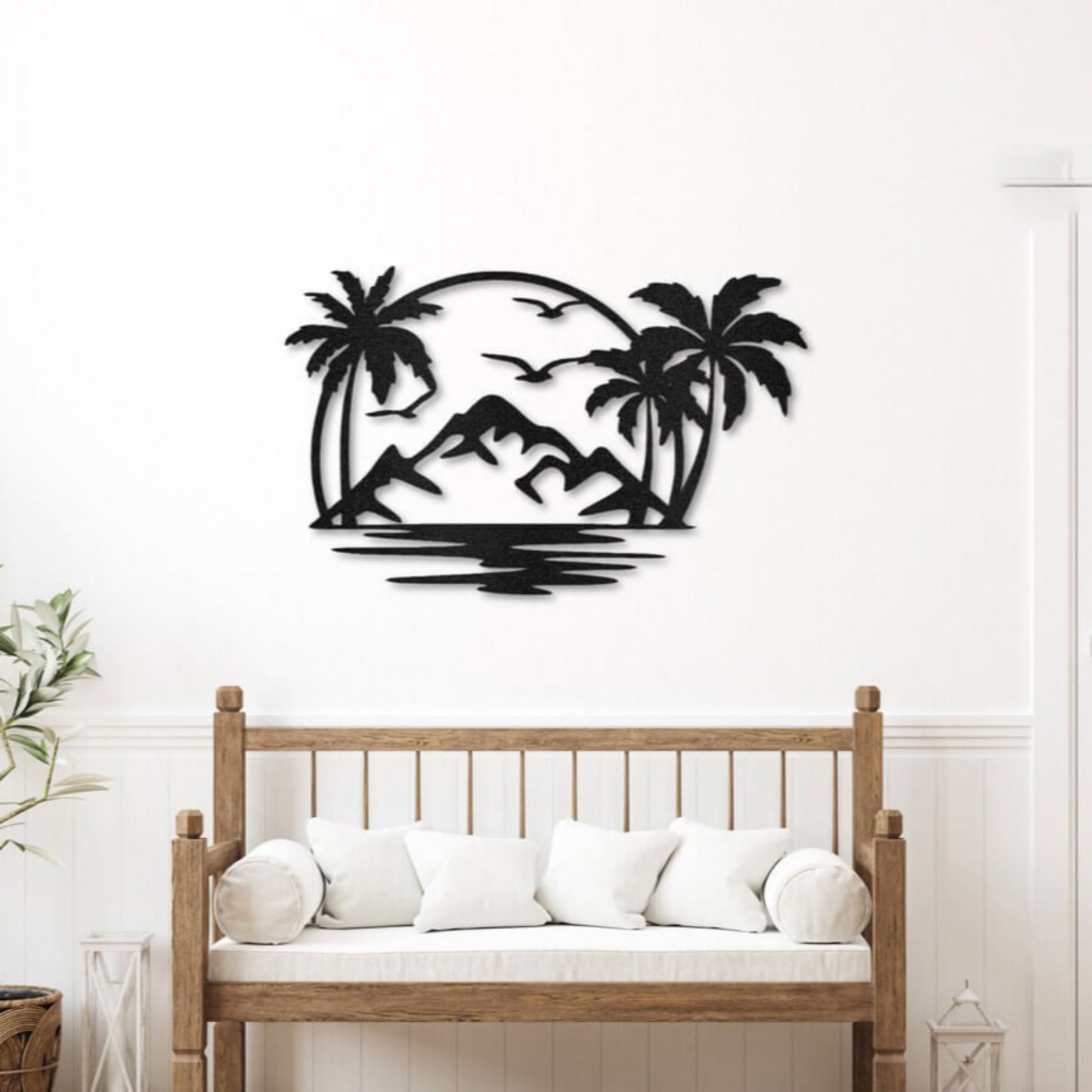 Coastal Palm Tree Metal Wall Art