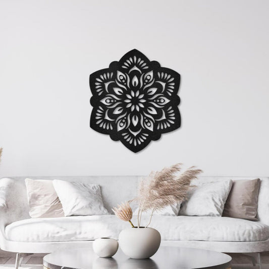 Lotus Flower Mandala Metal Wall Art