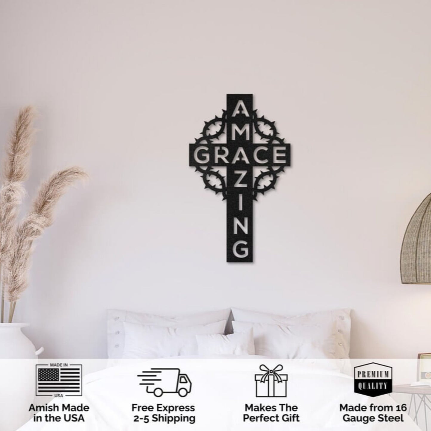 Amazing Grace Christian Metal Wall Art