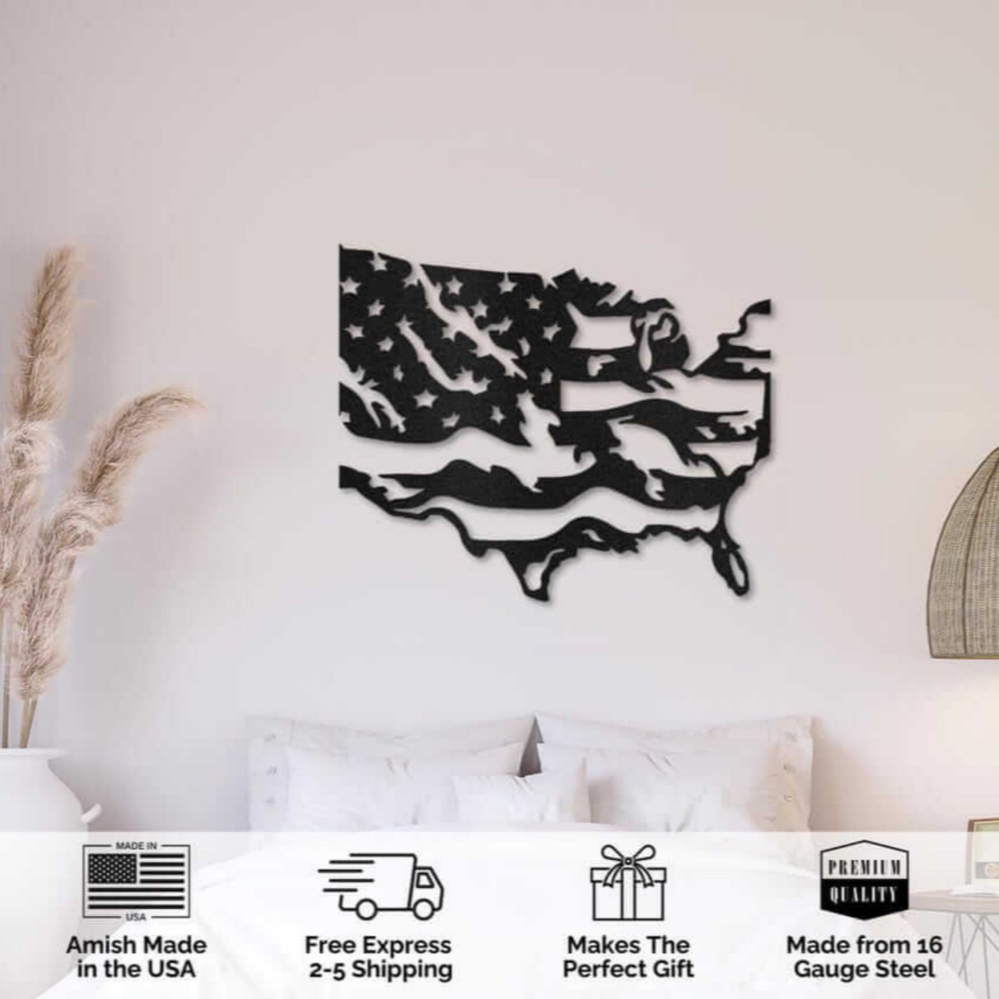 Tattered American Flag Metal Wall Art