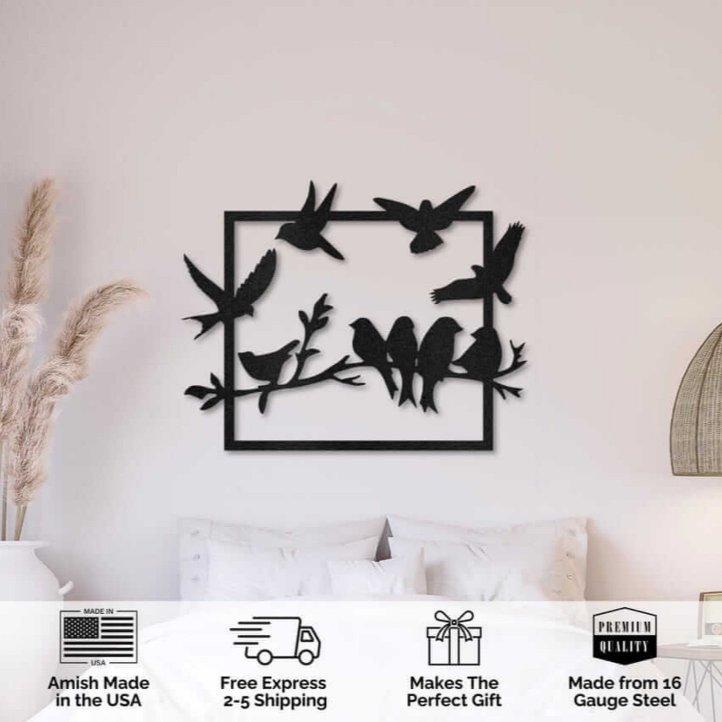 Birds Metal Art Wall Decor