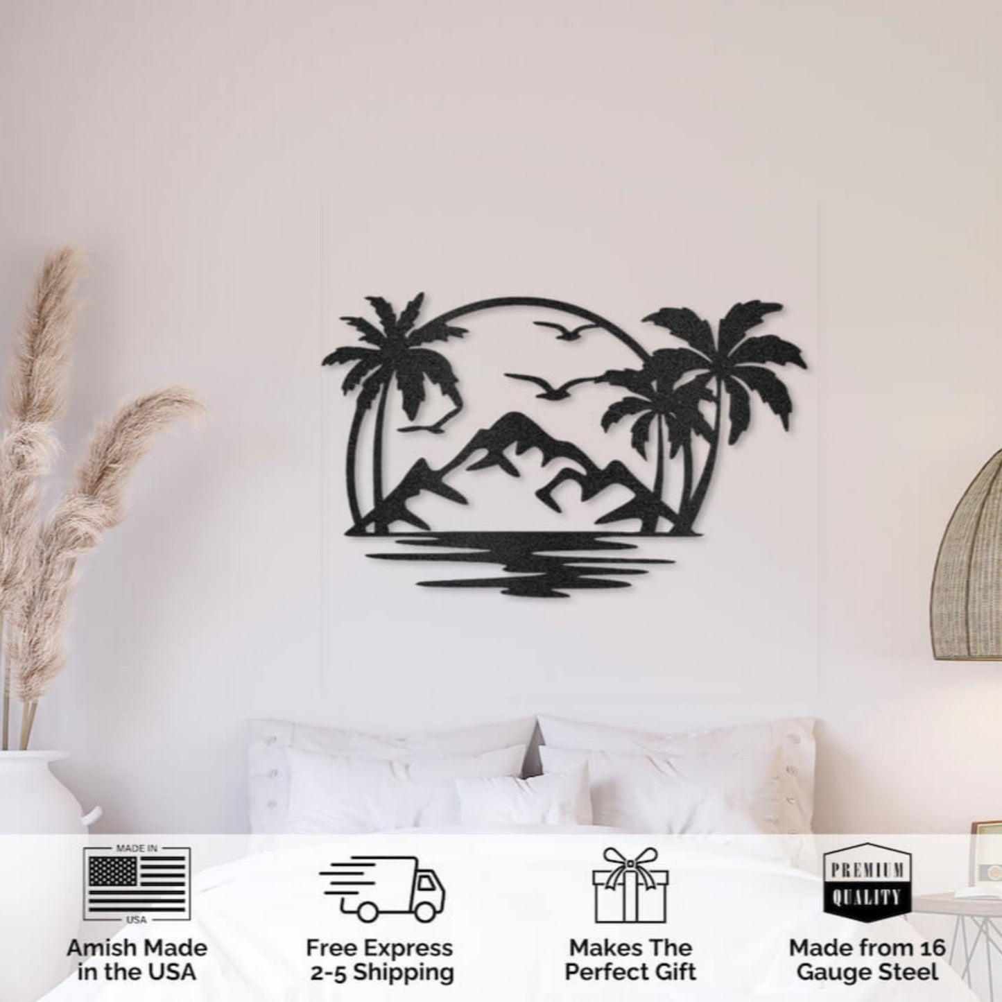 Coastal Palm Tree Metal Wall Art