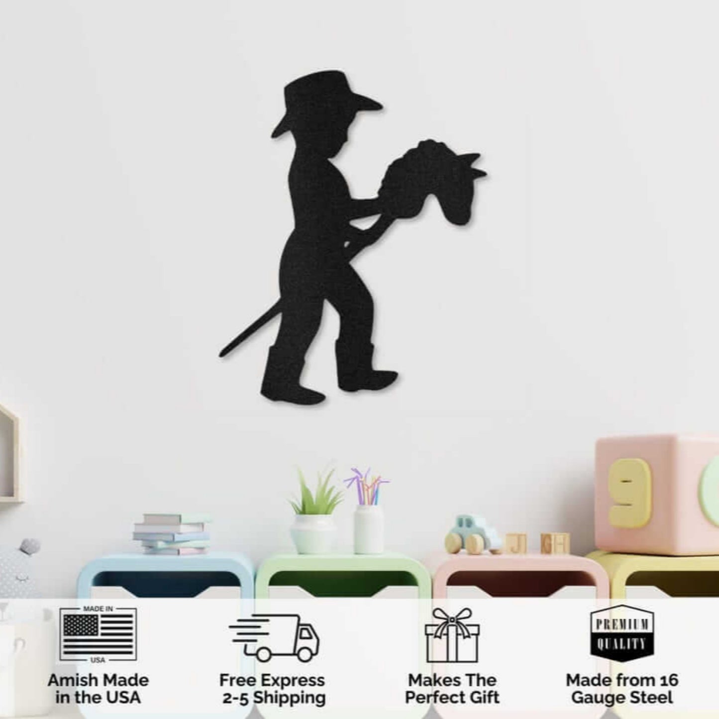 Cowboy Nursery Metal Wall Art