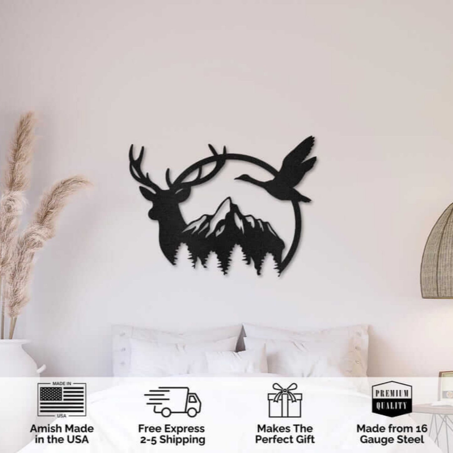 Deer and Duck Metal Wall Art