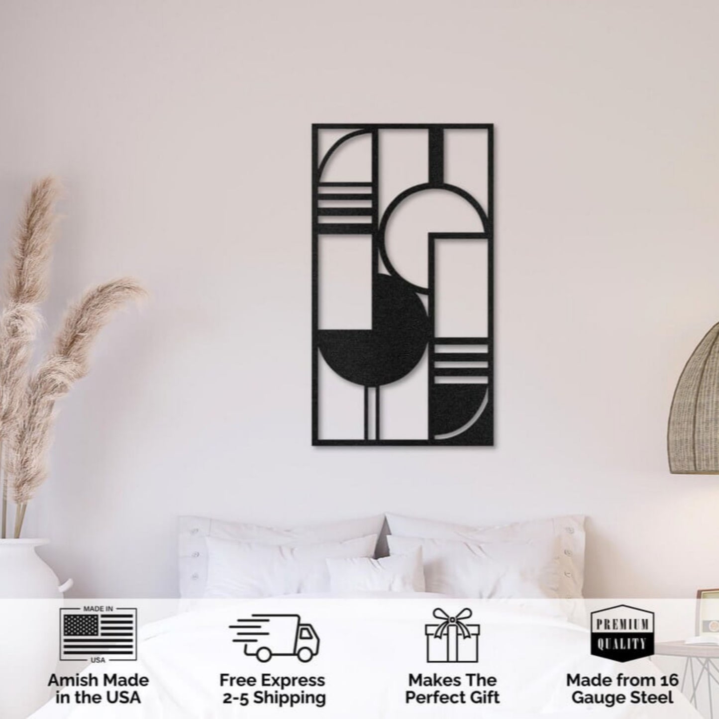 Geometric Abstract Metal Wall Art