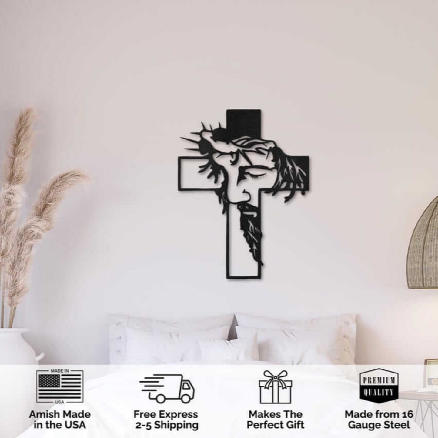 Jesus Cross Christian Metal Wall Art