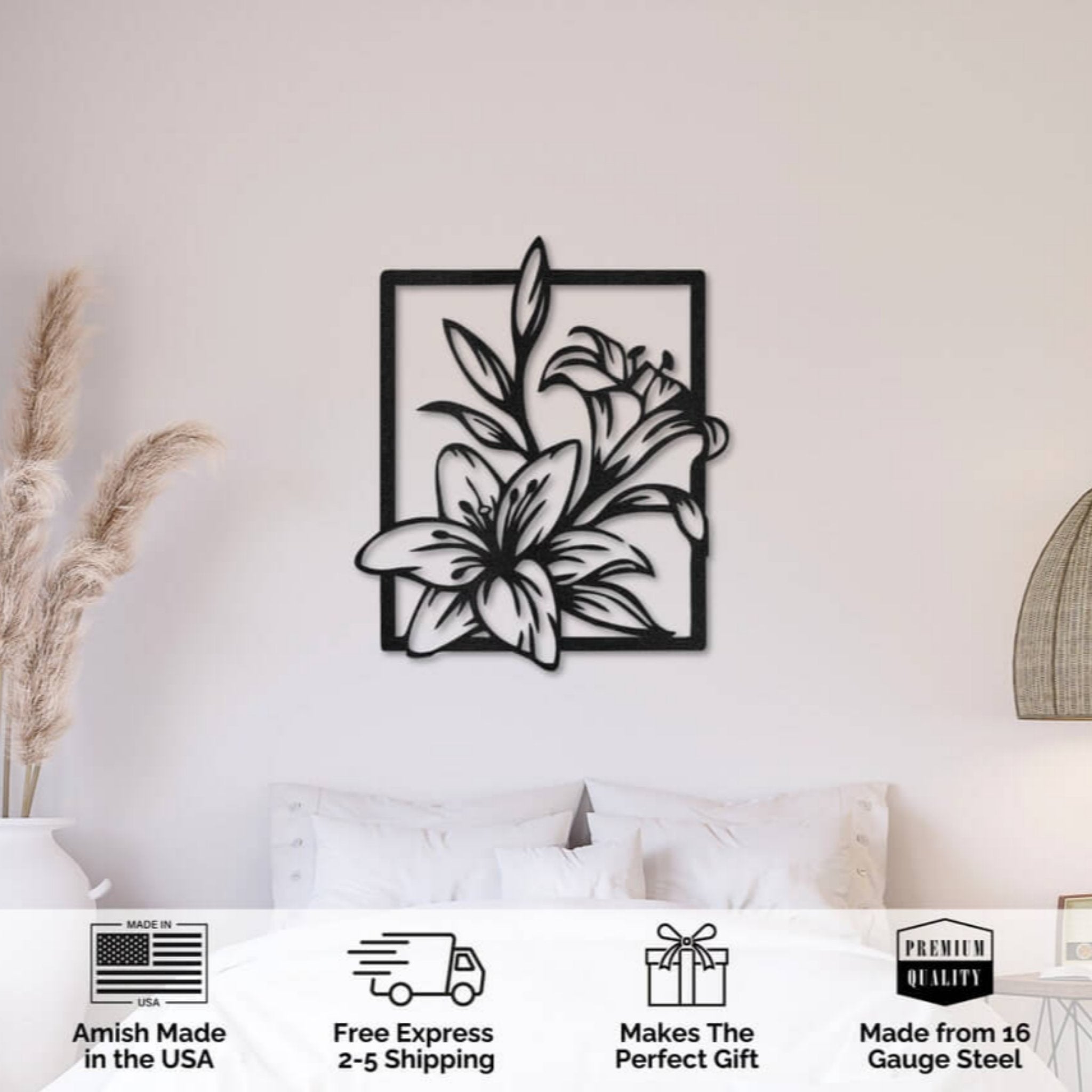 Lily Flower Metal Wall Art