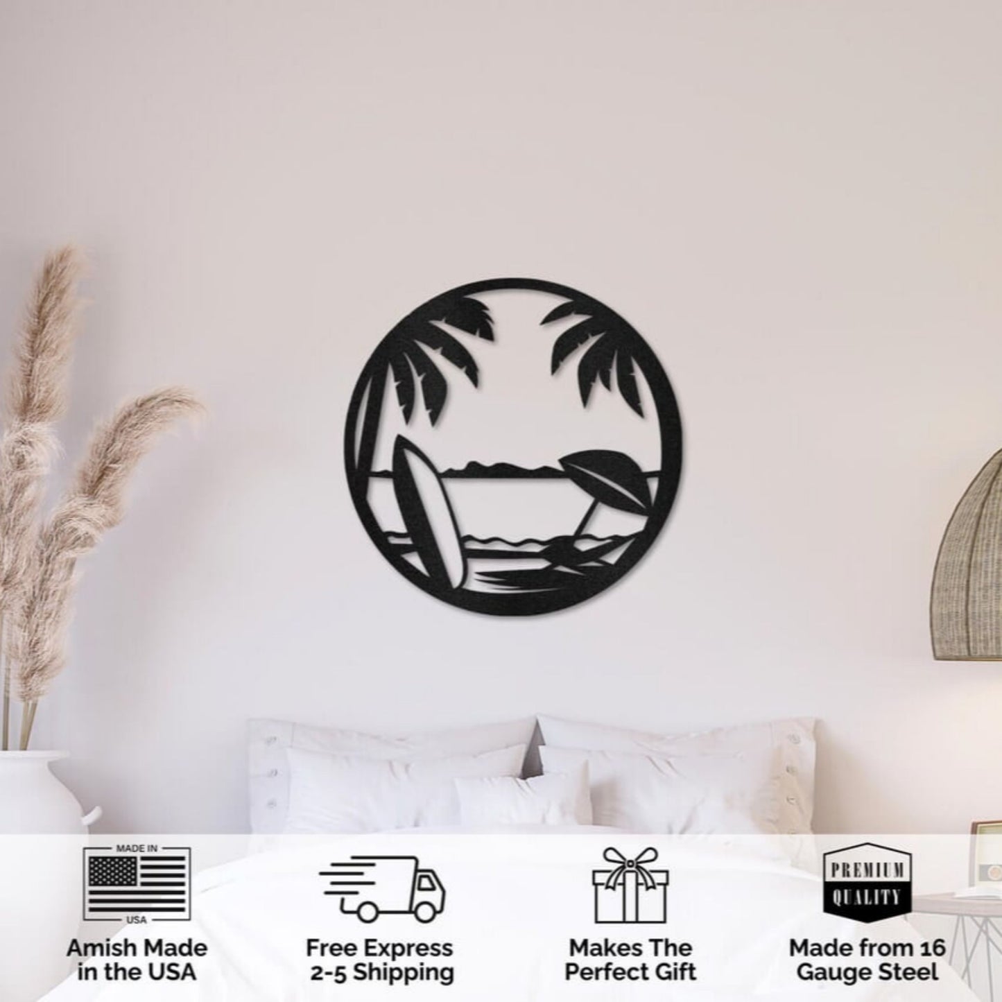 Coastal Beach Metal Wall Art