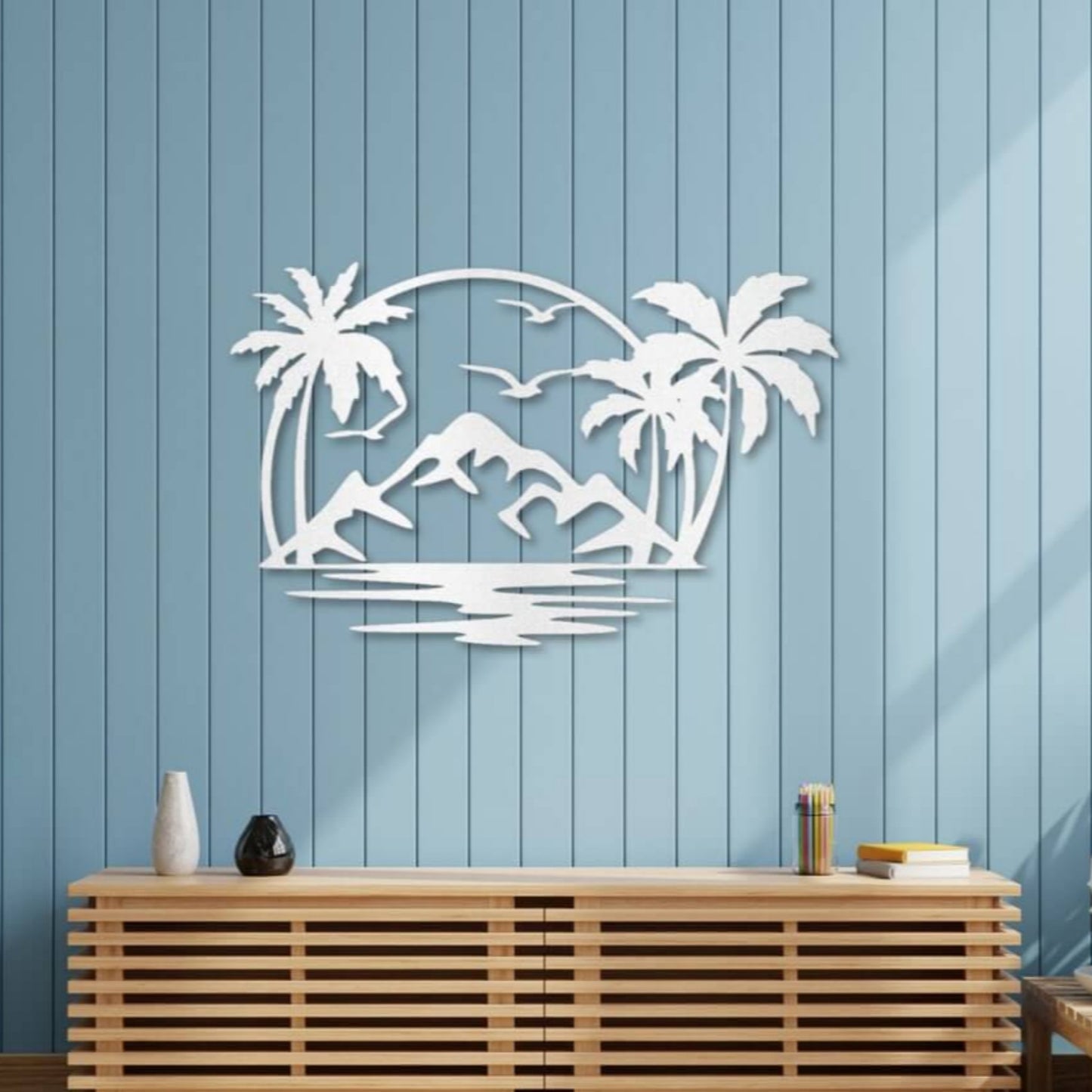 Coastal Palm Tree Metal Wall Art