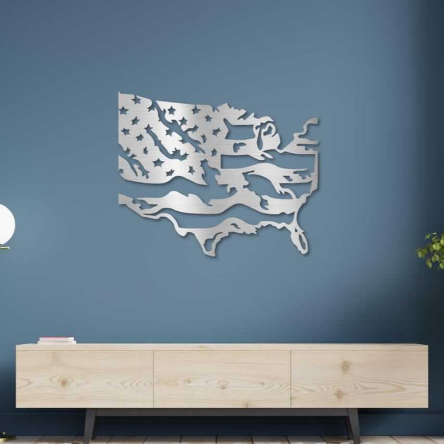 Tattered American Flag Metal Wall Art