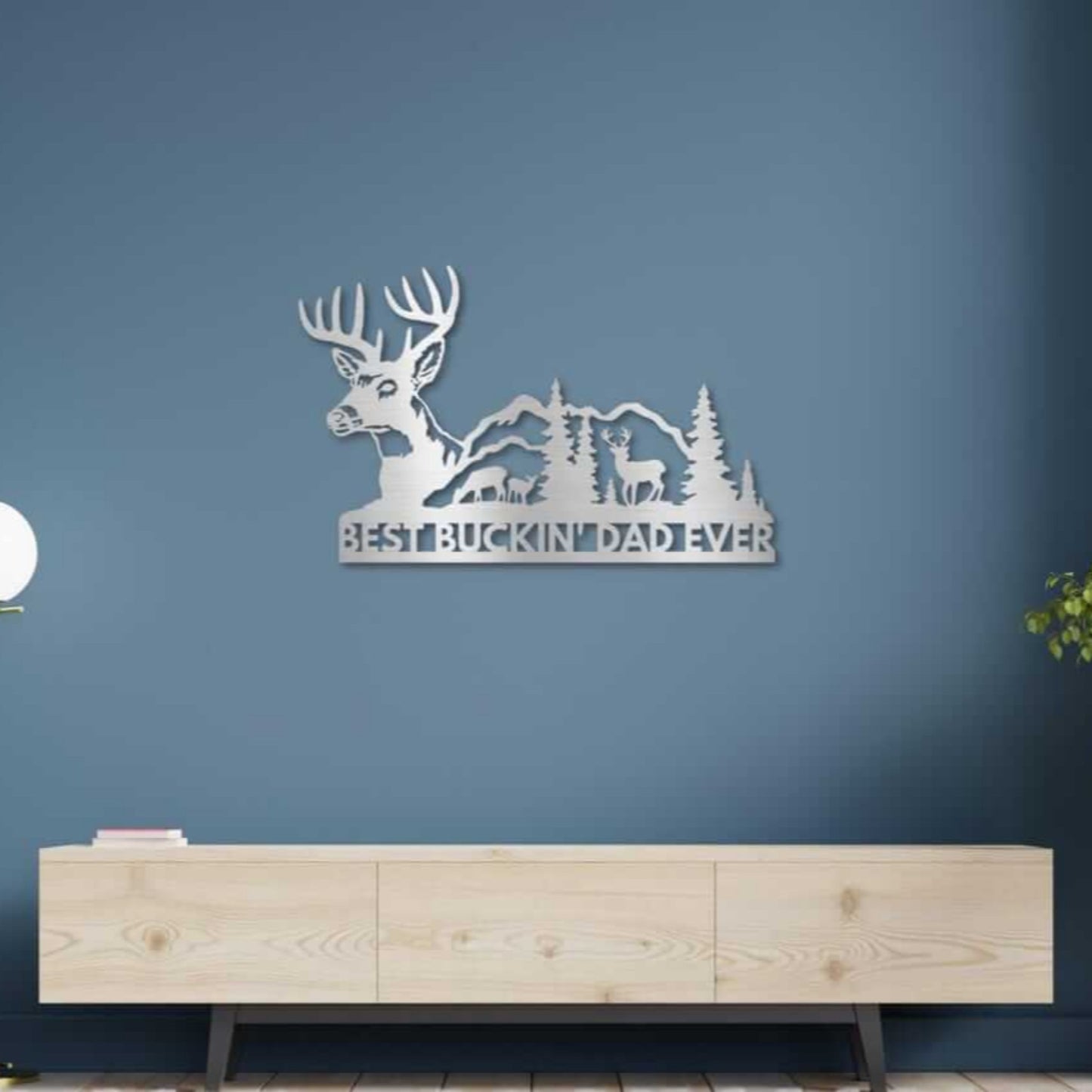 Best Buckin Dad Ever Metal Wall Art