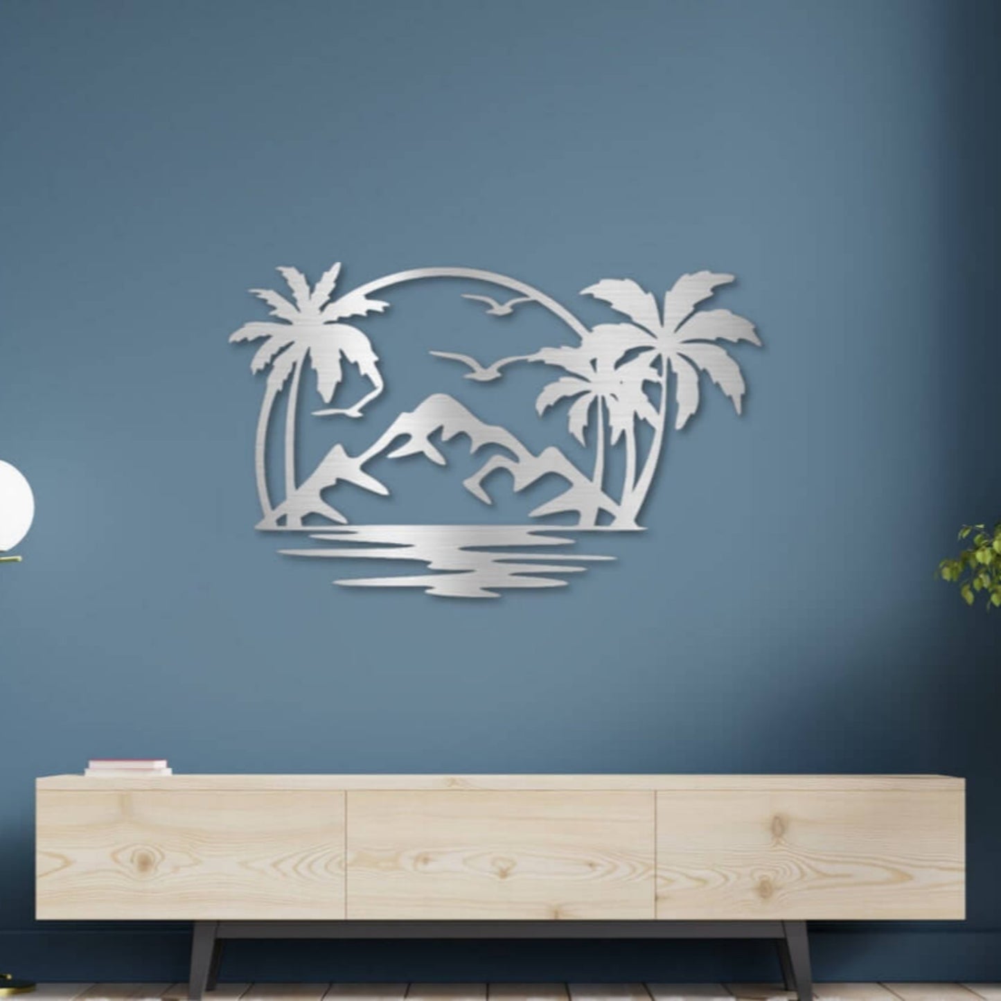 Coastal Palm Tree Metal Wall Art