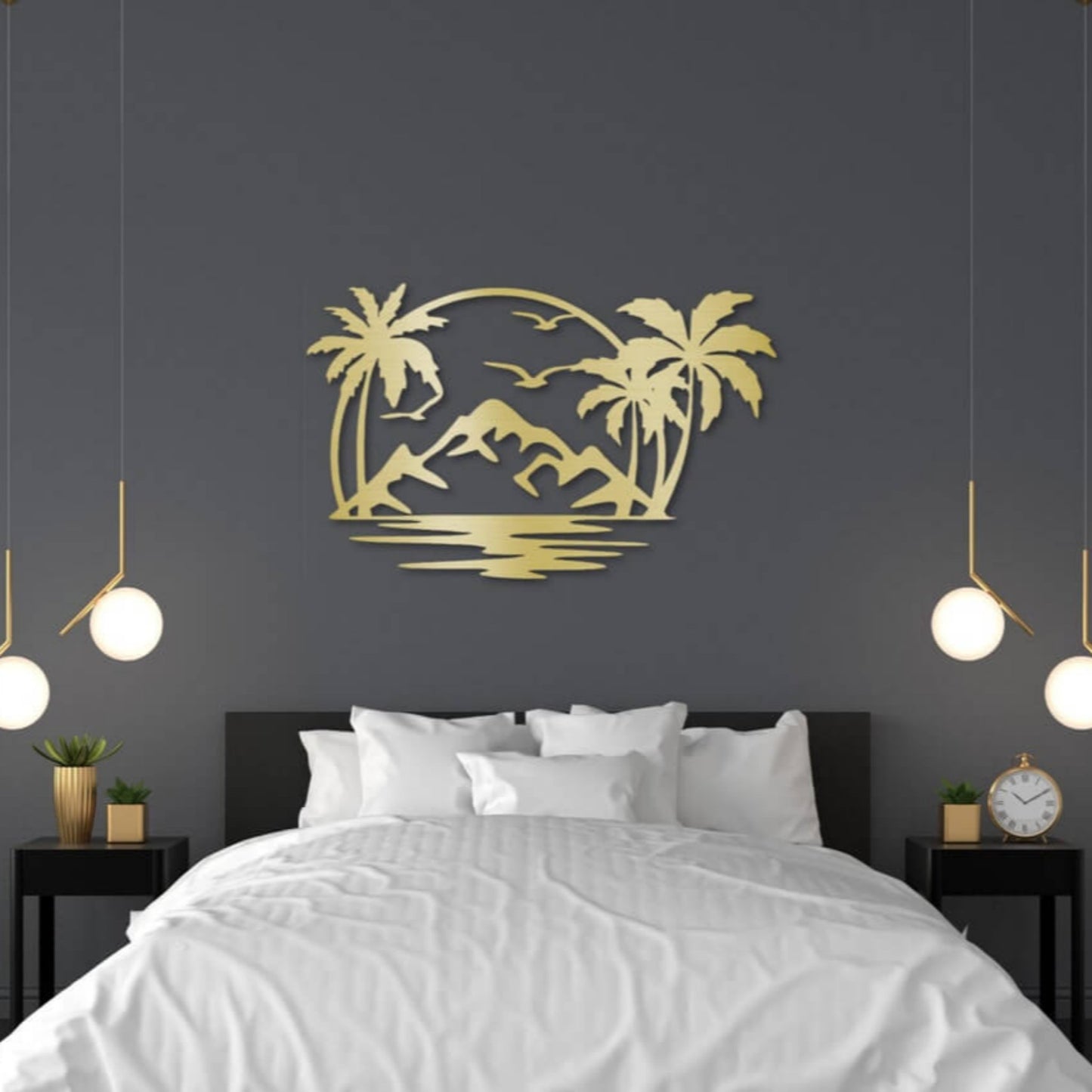 Coastal Palm Tree Metal Wall Art