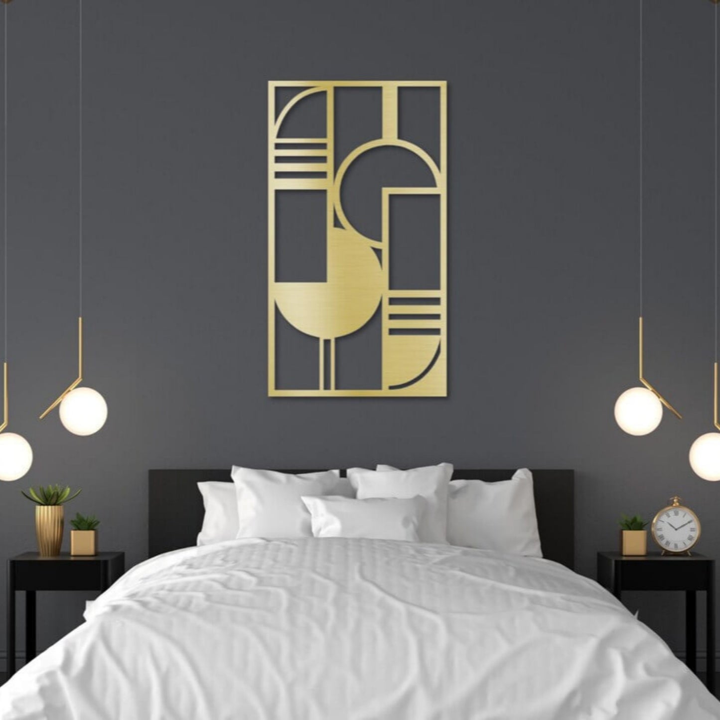 Geometric Abstract Metal Wall Art