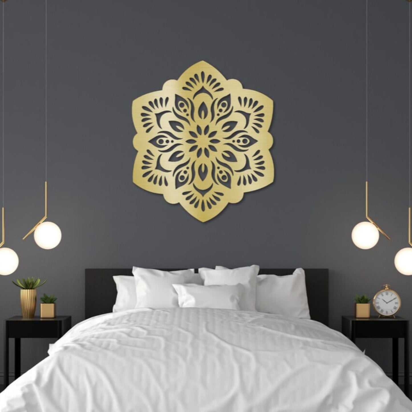 Lotus Flower Mandala Metal Wall Art