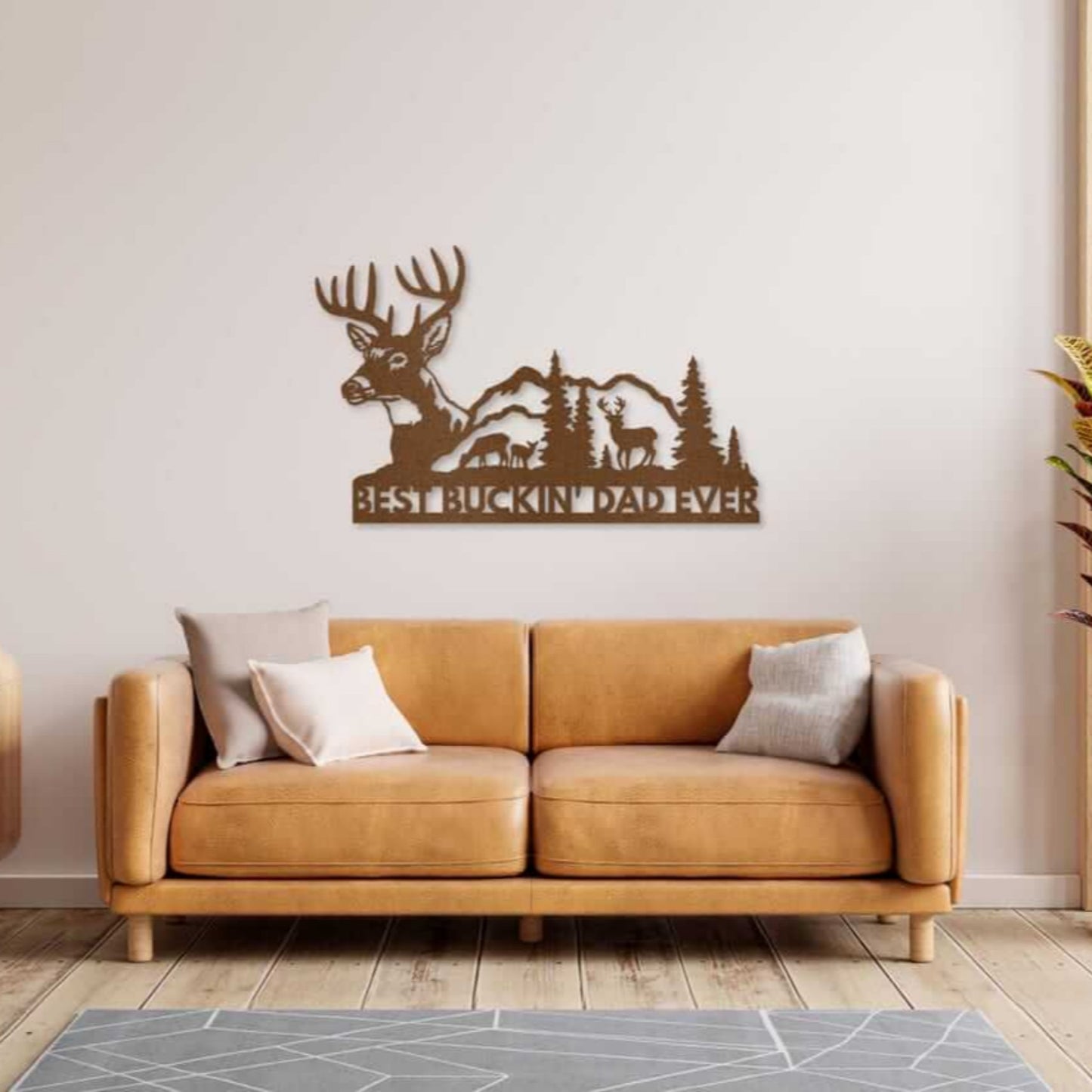 Best Buckin Dad Ever Metal Wall Art