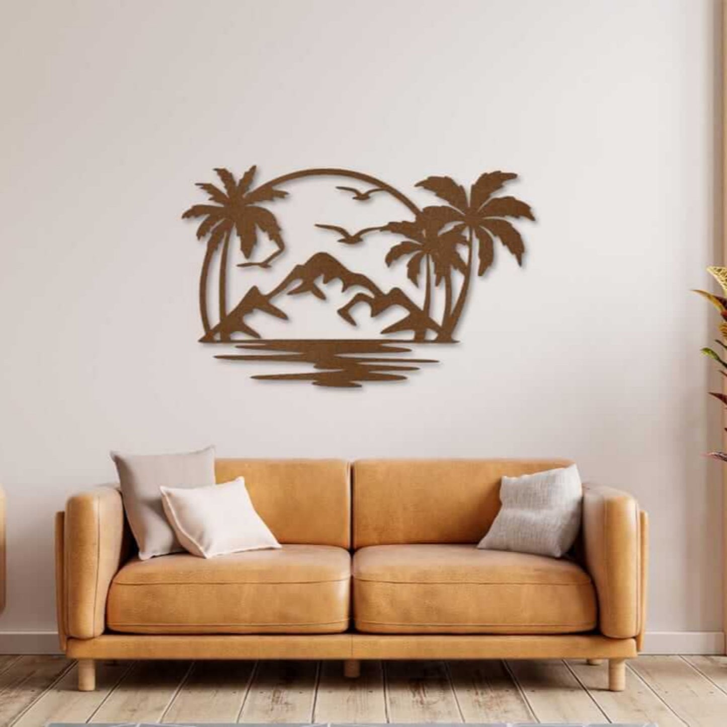 Coastal Palm Tree Metal Wall Art