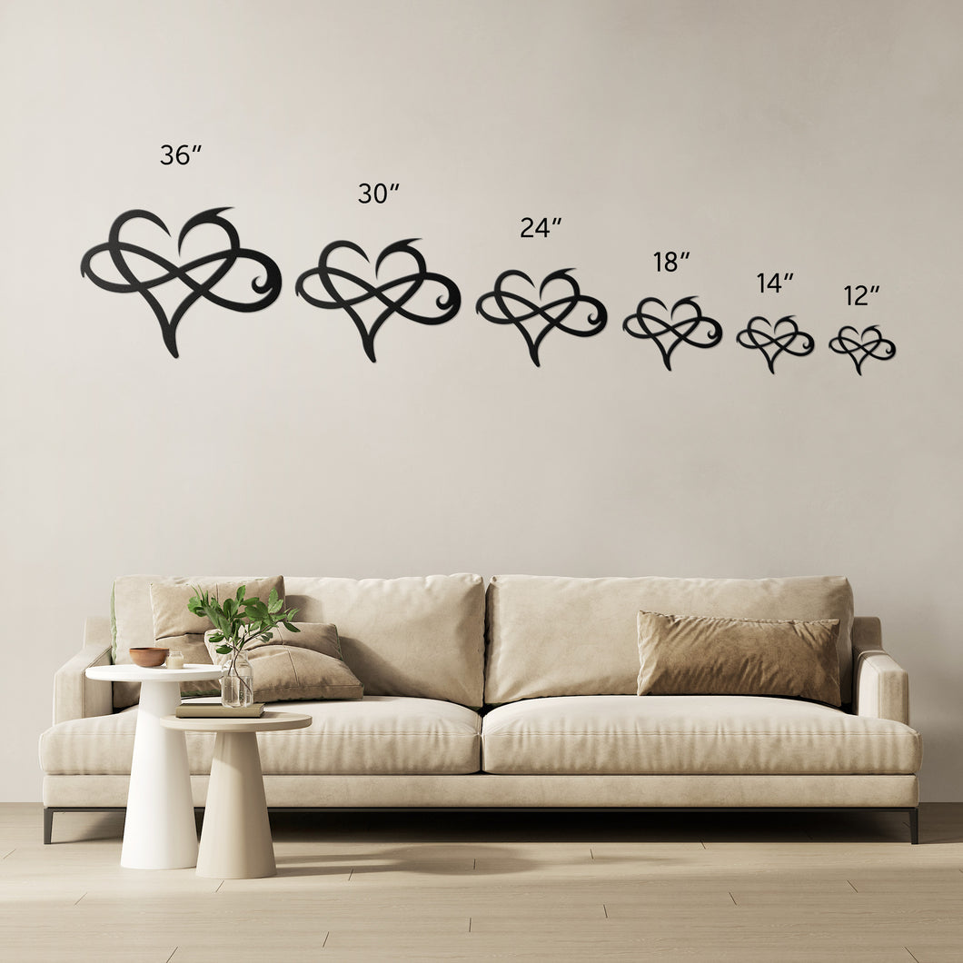 Infinity Heart Metal Wall Art Decor Sign, Metal Heart Wall Art, Metal Sign, Wedding Gift, Anniversary Gift