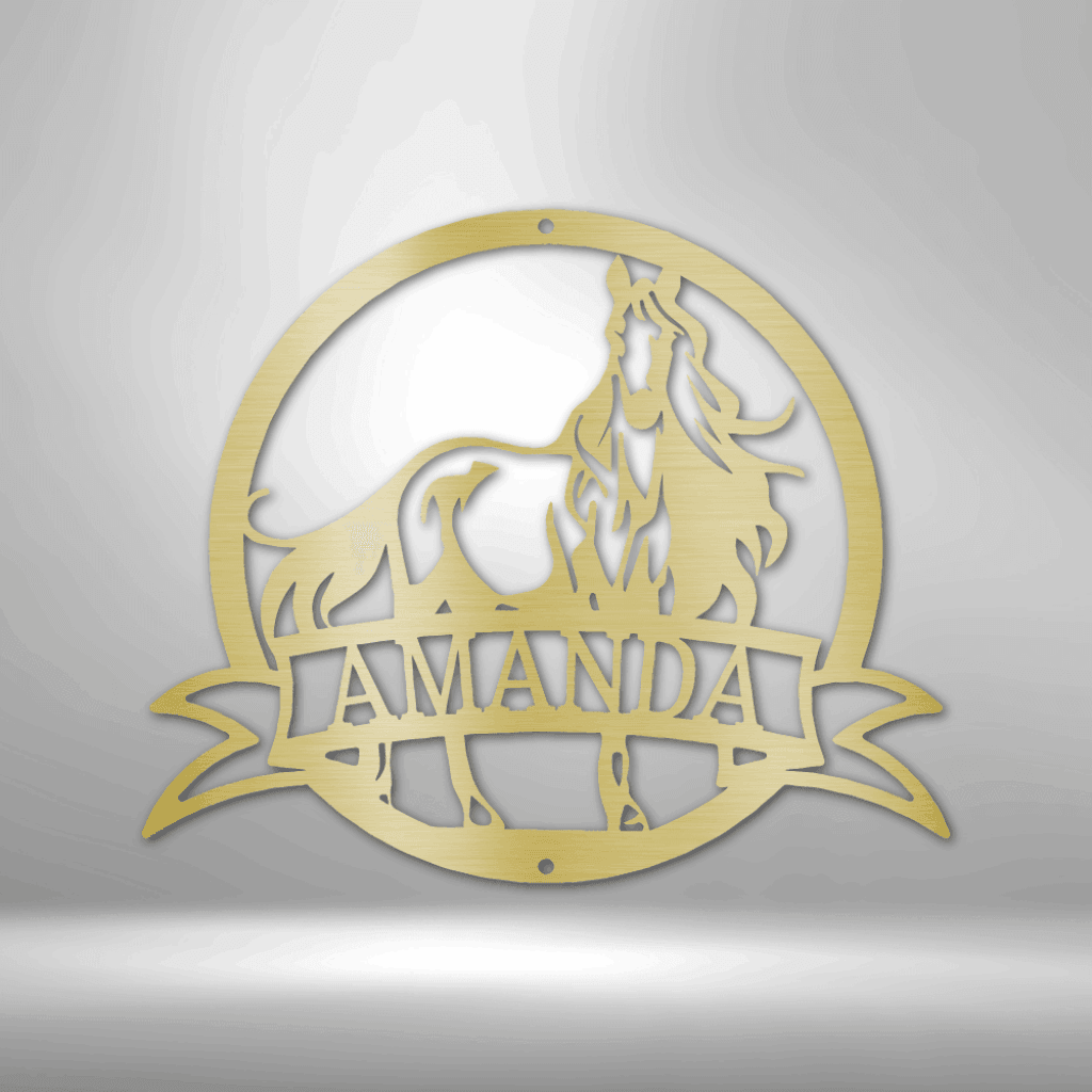 Customizable Horse Metal Wal Art Monogram - ProSteel Decor 