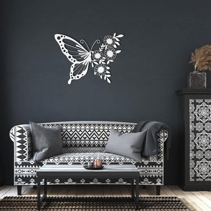 Metal Butterfly Sunflower Wall Art - ProSteel Decor 