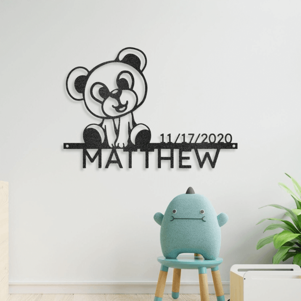 Personalized Nursery Teddy Metal Wall Art - ProSteel Decor 